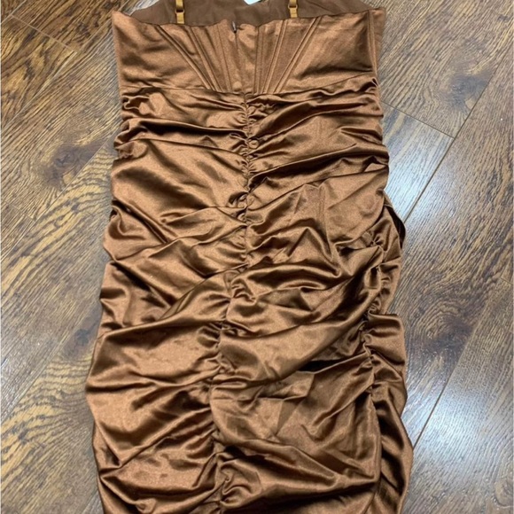 Mini dark brown dress - Picture 2 of 8